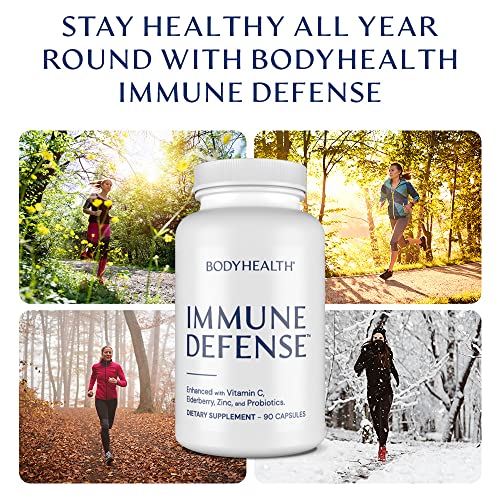 BodyHealth Immune Defense, Immune Support (90 Capsules), Elderberry with Zinc and Vitamin C for Adults, Immunity Boost with Echinacea, Astragalus and Probiotics