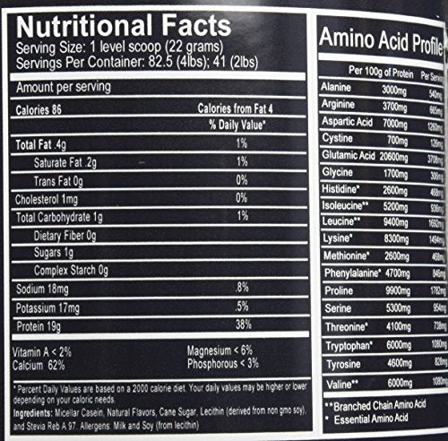 Muscle Feast Micellar Casein Protein | All Natural, Pasture Raised, Hormone Free, Soy Free Slow Absorbing Pure European Micellar Casein | 19g Protein, 88 Calories | Vanilla 2lb | 37 Servings