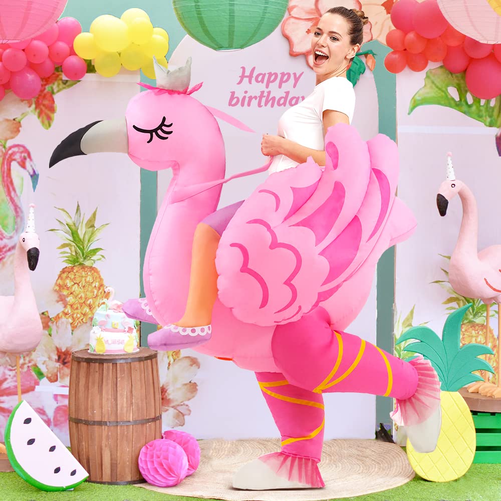 KOOY Inflatable Flamingo Costume,Inflatable Costume For Adult Funny,Halloween Blow Up Costume,Christmas Costume