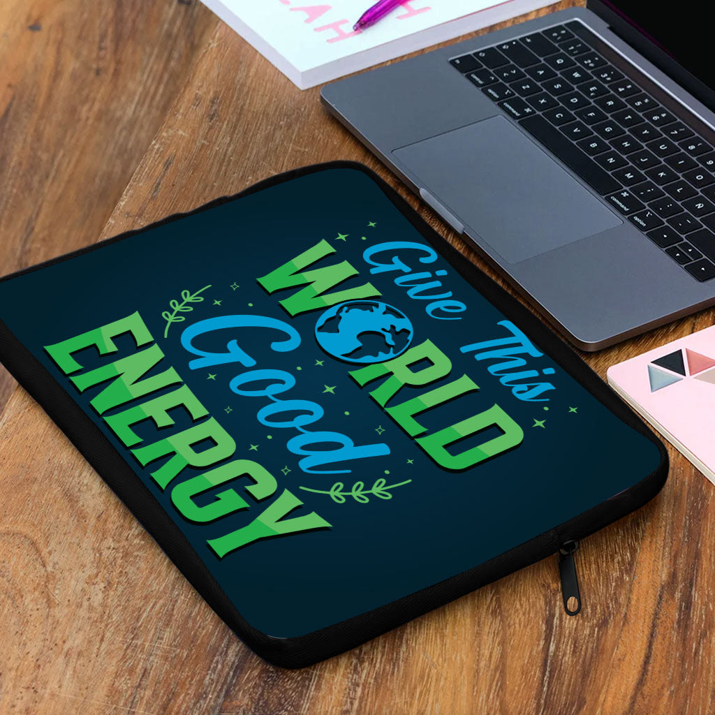 Give the World Good Energy MacBook Air 14" Two-Sided Sleeve - Cute Laptop Sleeve - Printed MacBook Sleeve