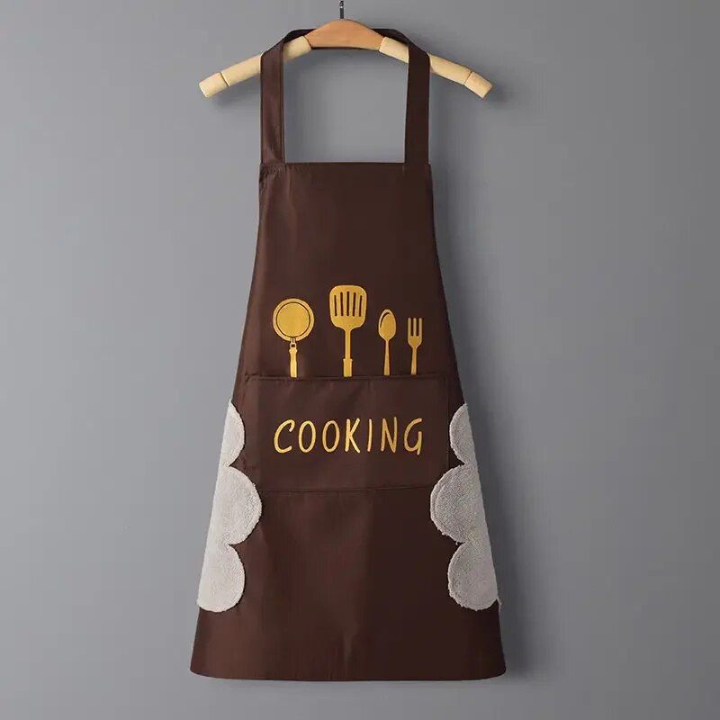 Multi-Functional Waterproof Kitchen Apron with Handy Towels and Pocket