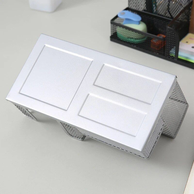 Stylish 3-Compartment Metal Pen Holder & Desk Organizer