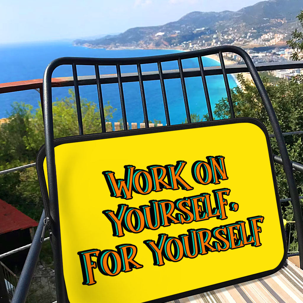 Work on Yourself HP 16" Sleeve - Cool Laptop Sleeve - Quote Laptop Sleeve with Zipper