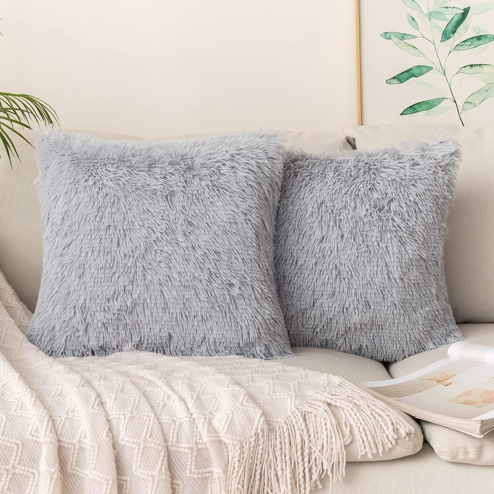 Luxurious Plush Fur Cushion Cover