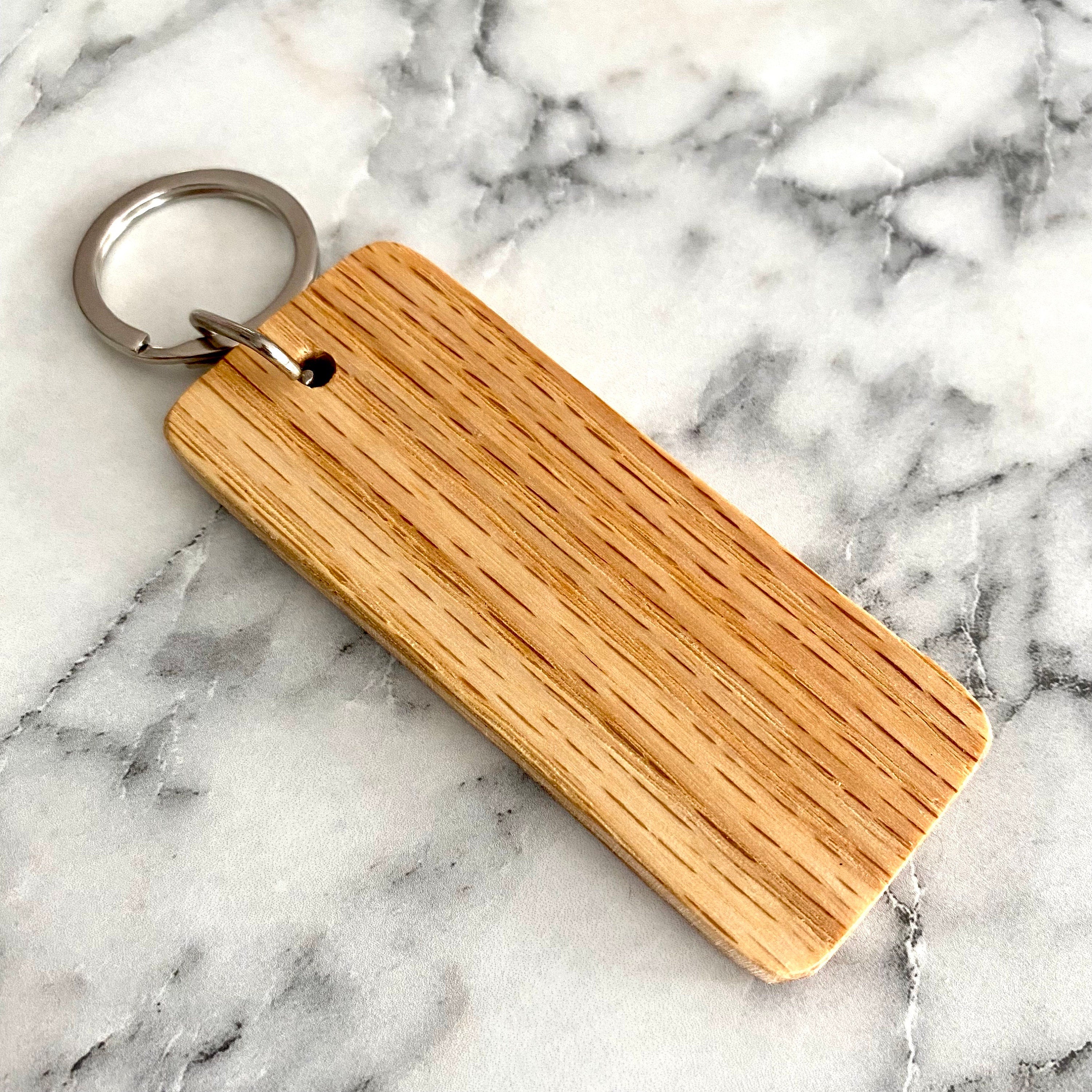 Treeline Engraved Wood Keychain