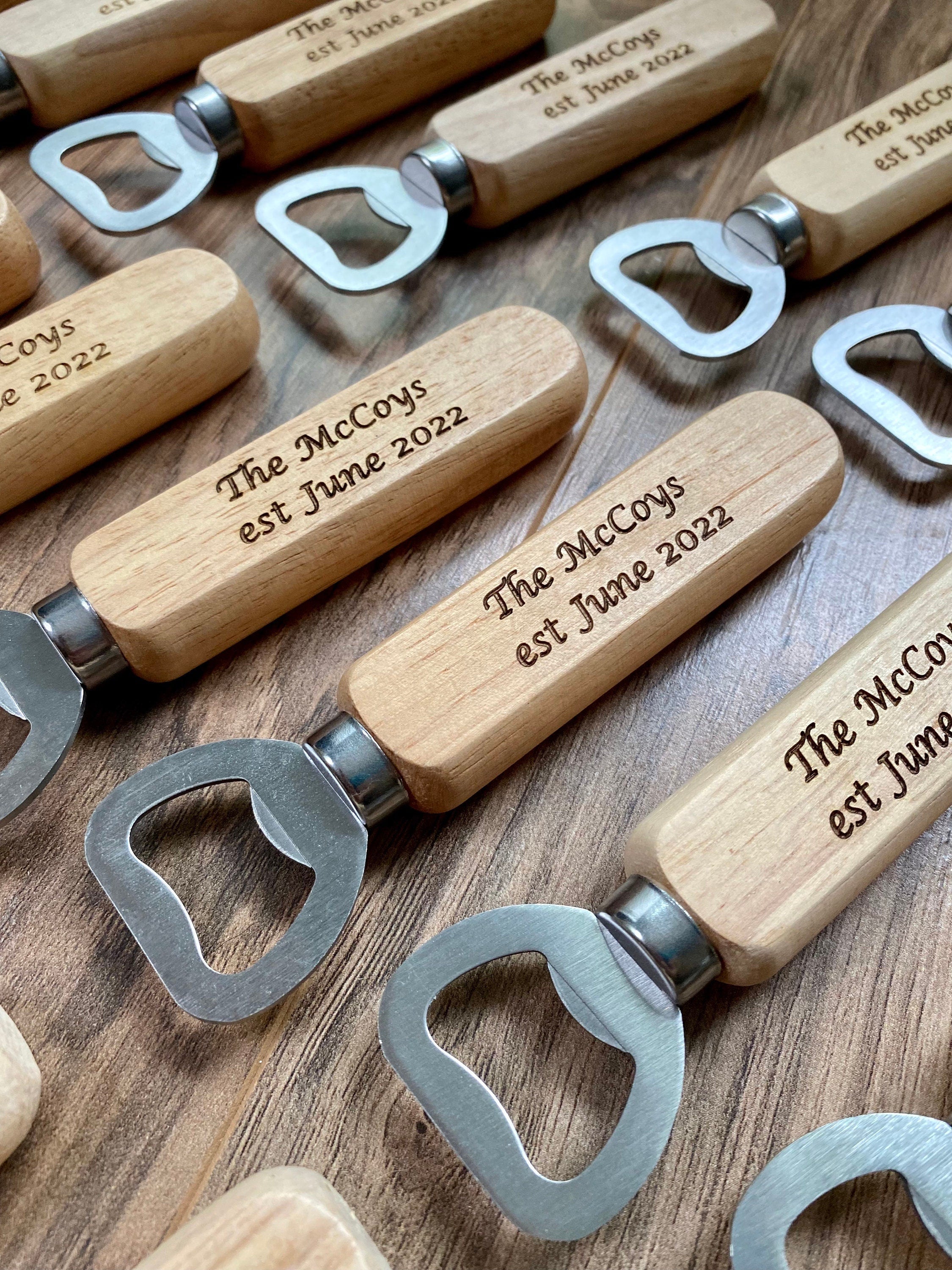 Custom Engraved Wood Message Bottle Openers