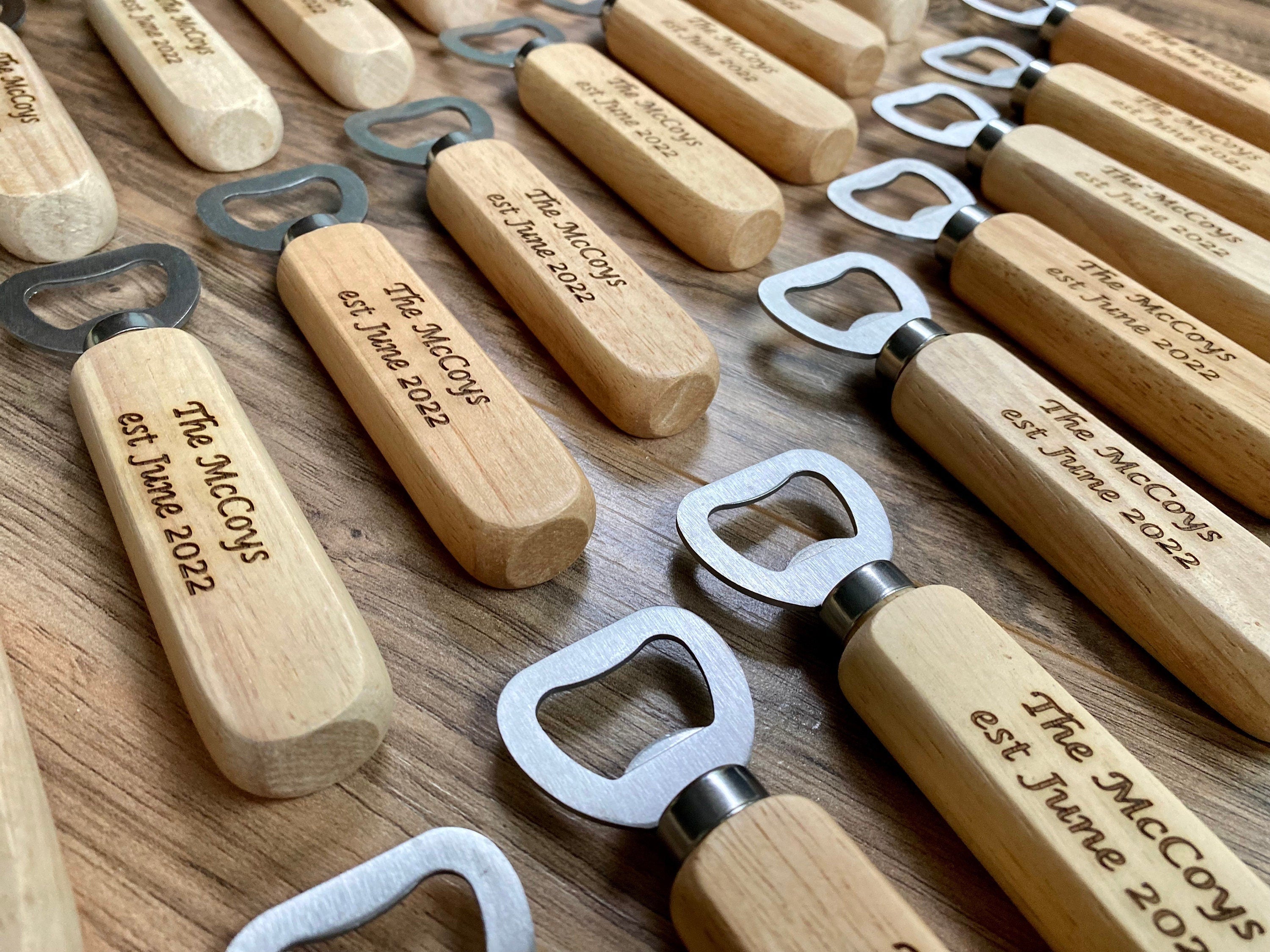 Custom Engraved Wood Message Bottle Openers