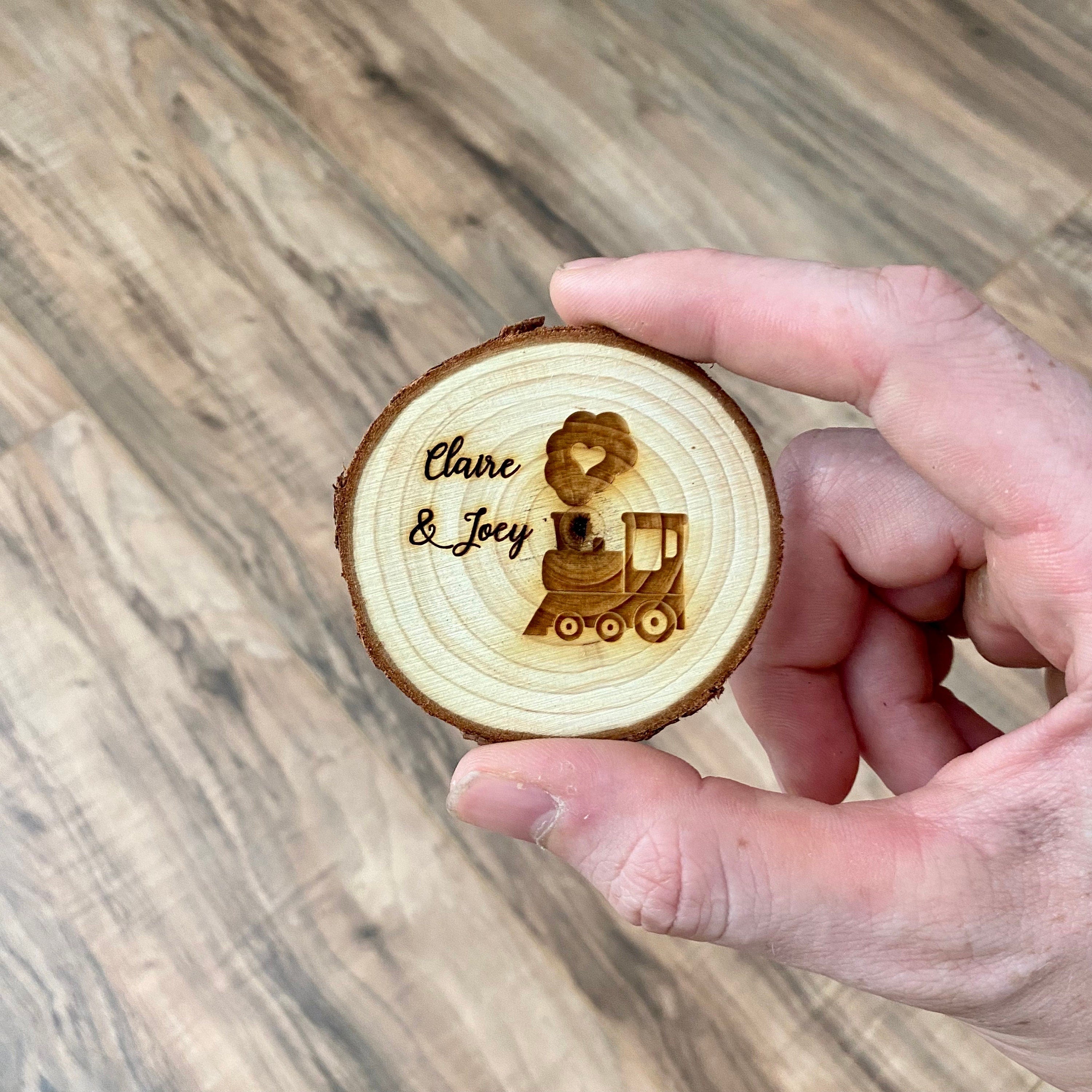 Engraved Wood Slice Birthday Party Favor