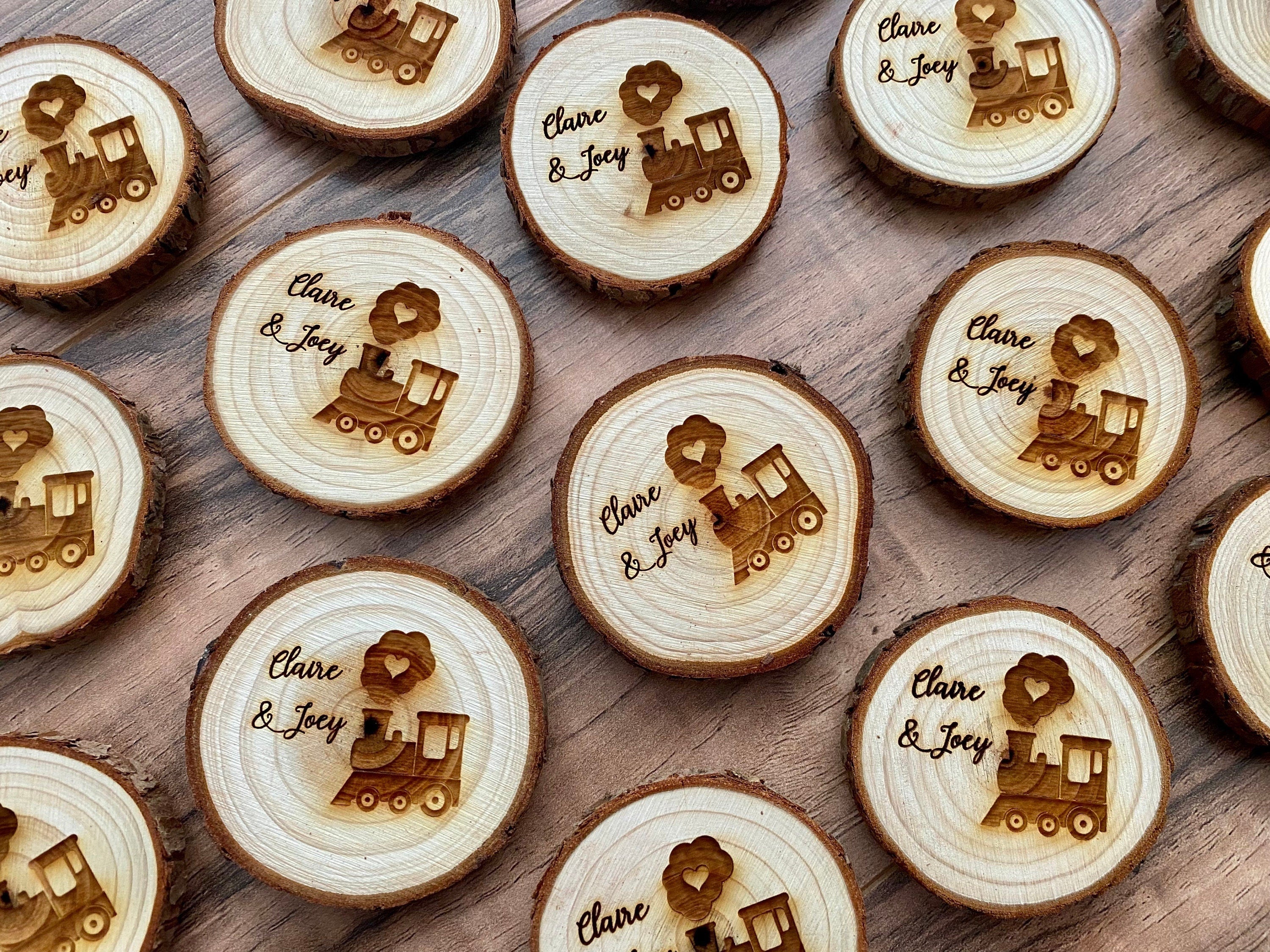 Engraved Wood Slice Birthday Party Favor