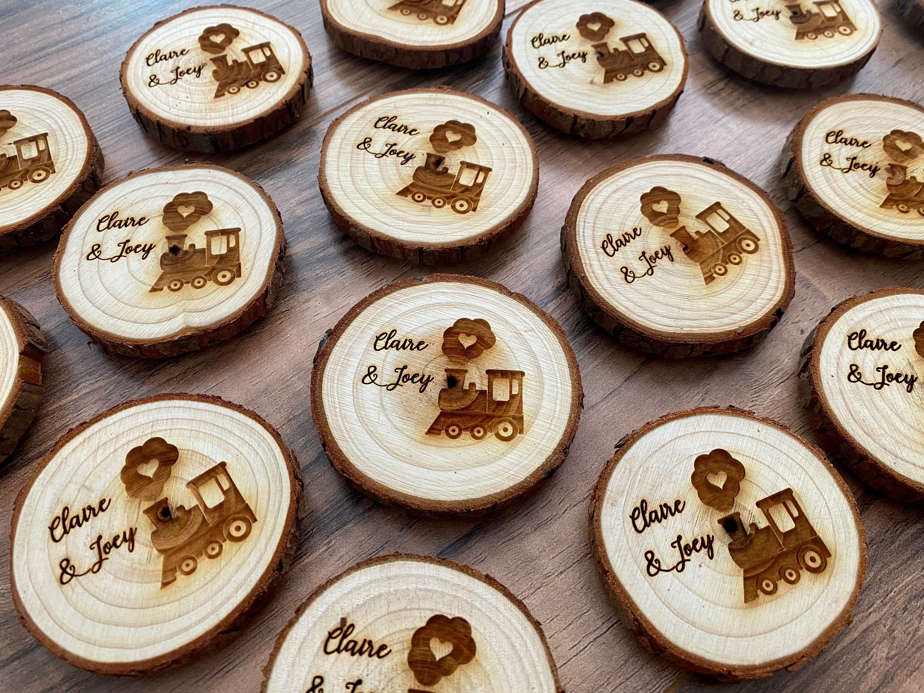 Engraved Wood Slice Birthday Party Favor