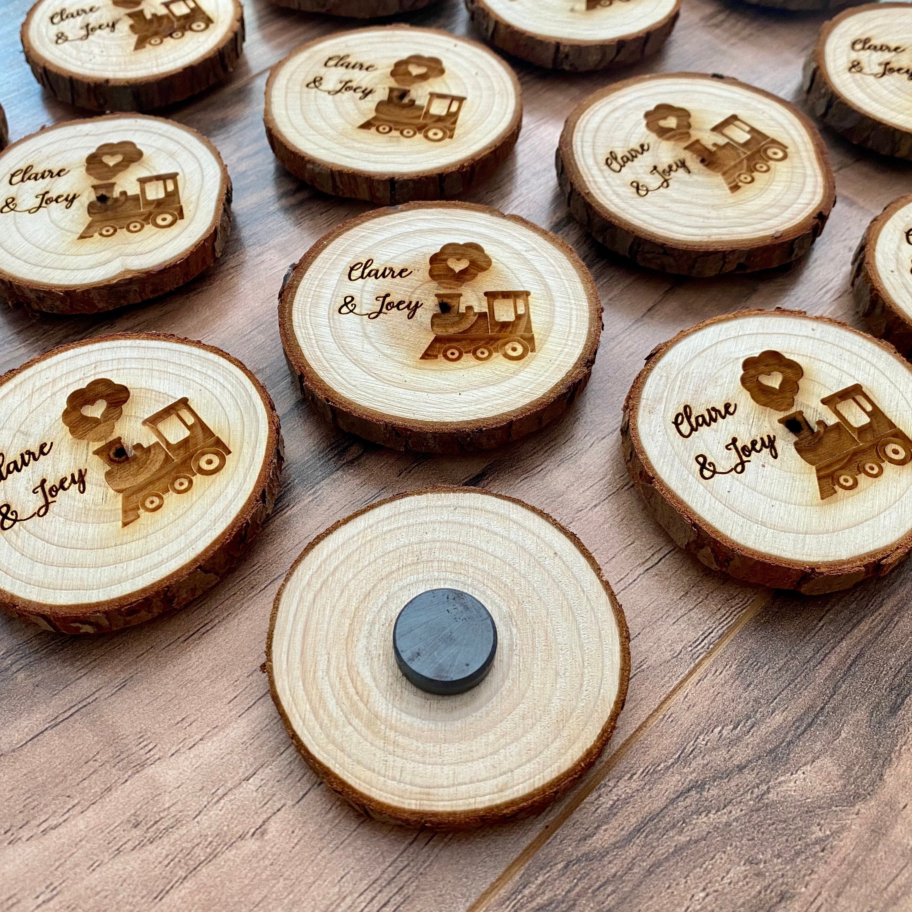 Engraved Wood Slice Birthday Party Favor