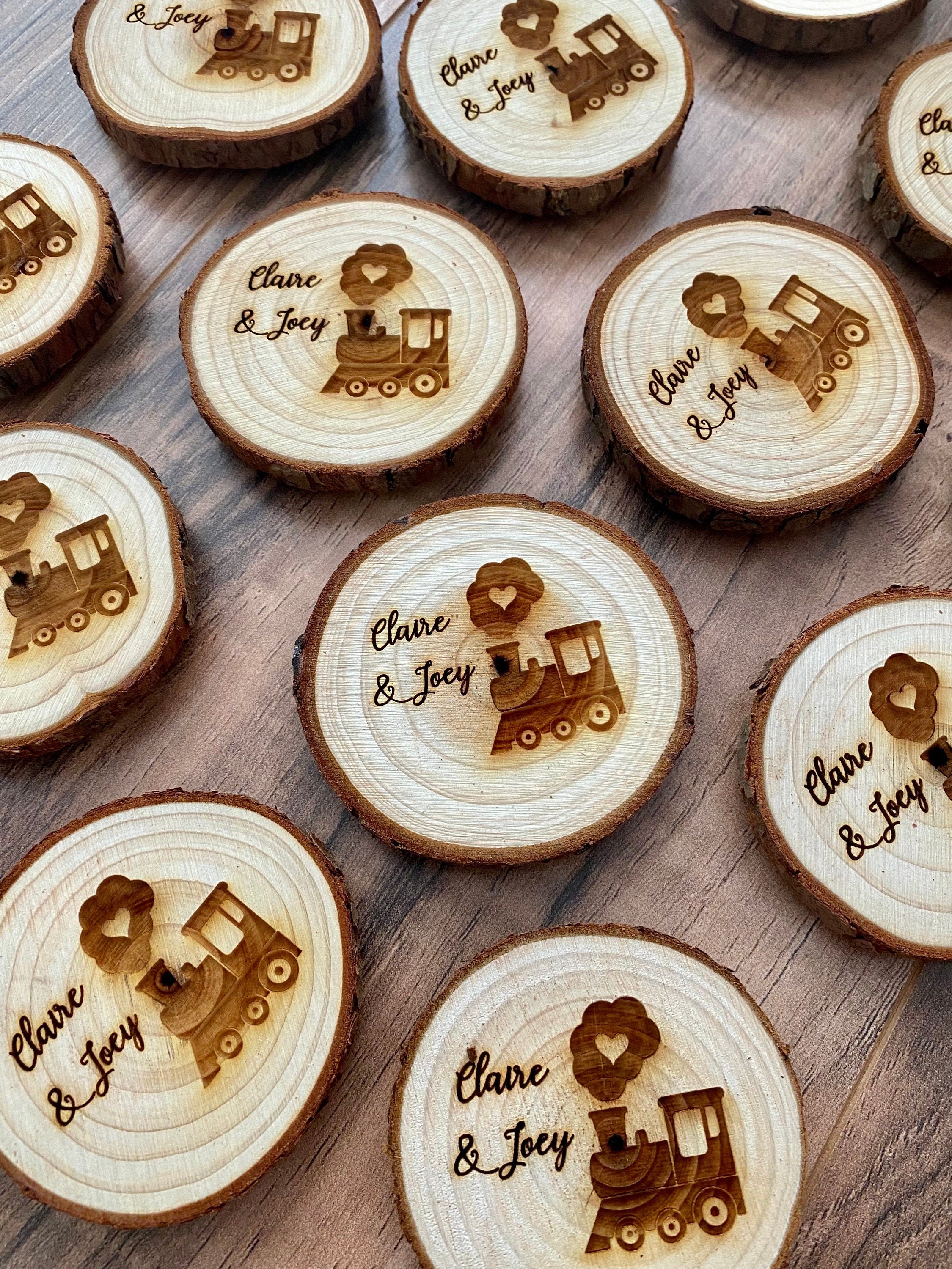 Engraved Wood Slice Birthday Party Favor