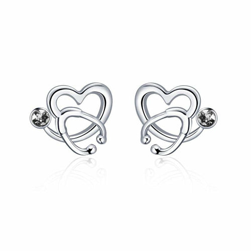 Nurse Earrings Sterling Silver Stethoscope Earrings Simulated