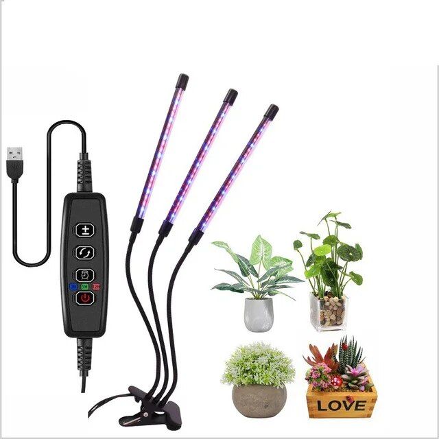 Multi-Mode Indoor LED Grow Light with Timer & 10-Level Dimmer