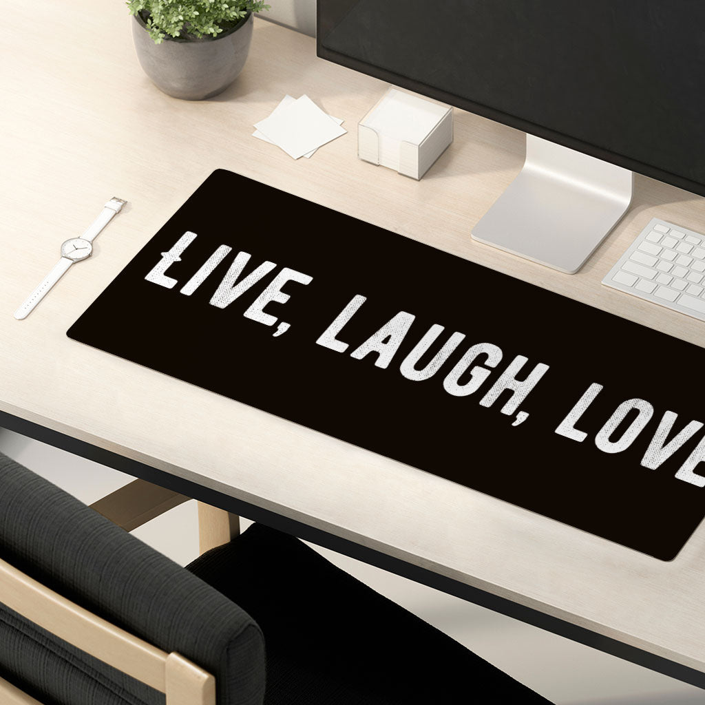 Live Laugh Love Desk Mat - Trendy Desk Pad - Cool Laptop Desk Mat