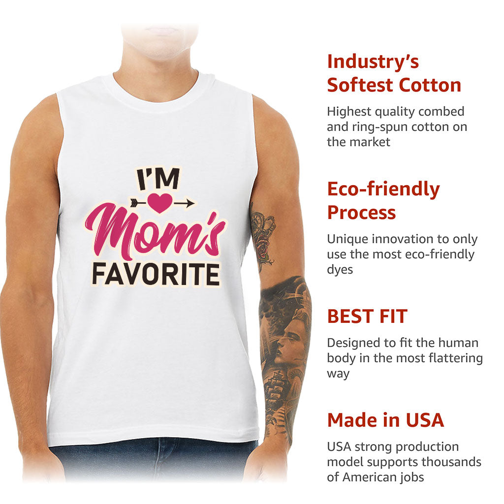 I'm Mom's Favorite Men's Muscle Tank - Cute Men's Sleeveless T-Shirt - Graphic Tank