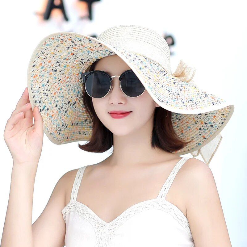 Elegant Wide Brim Summer Straw Hat for Women