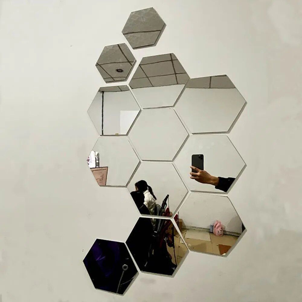 Hexagon 3D Mirror Wall Stickers