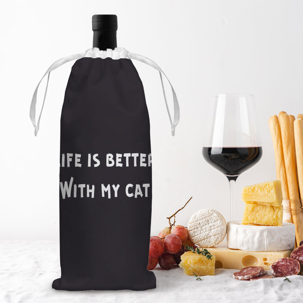 Cat Lover Wine Tote Bag - Cat Themed Wine Tote Bag - Cool Wine Tote Bag