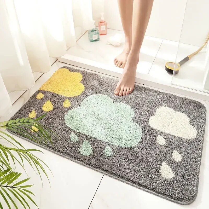 Elegant Geometric Non-Slip Absorbent Floor Mat for Home