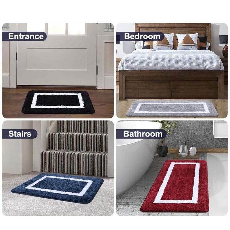 Luxurious Soft Plush Absorbent Bath Mat - Non-Slip, Machine Washable Rug for Bathroom, Bedroom & Living Room