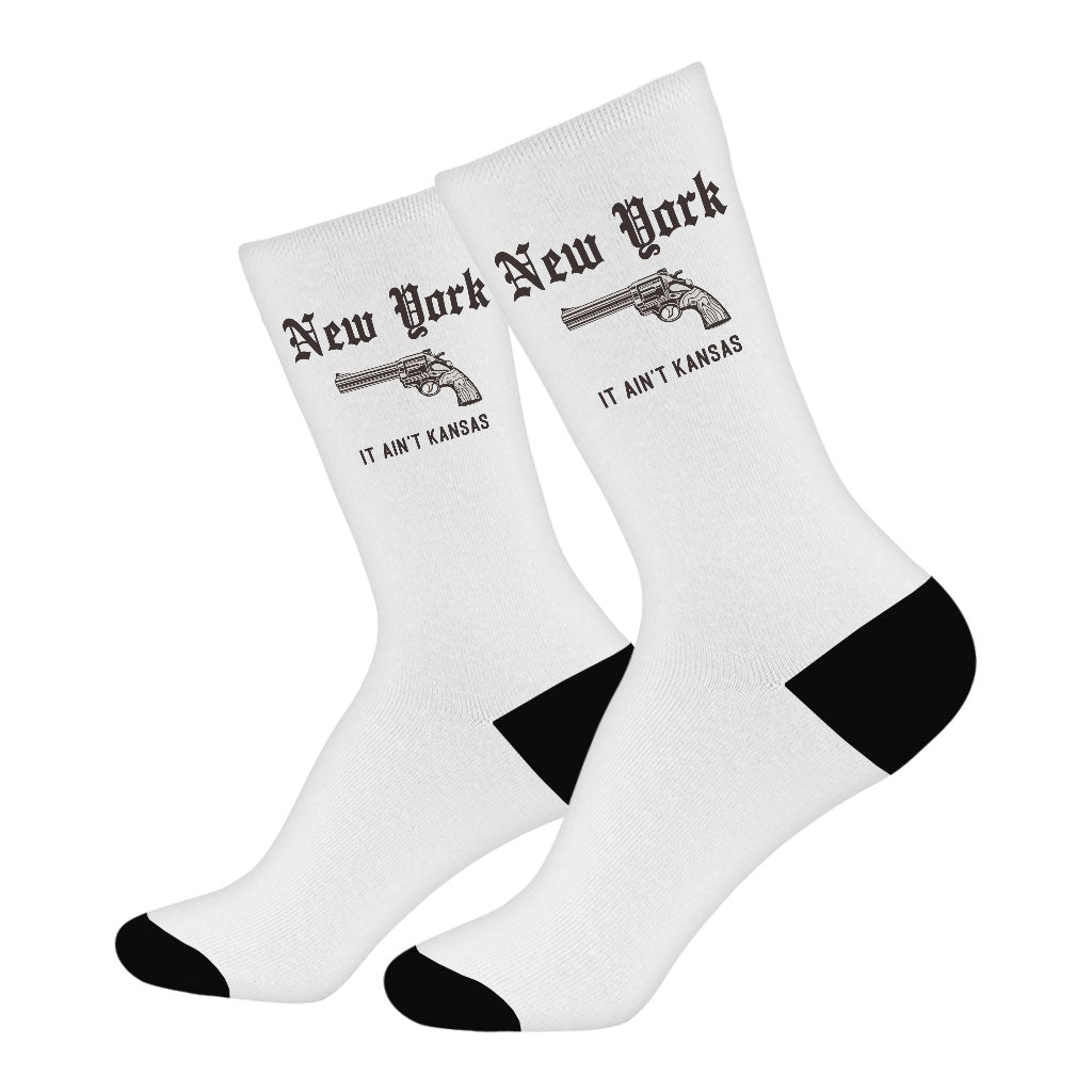 Handgun Socks - Revolver Novelty Socks - Cool Crew Socks