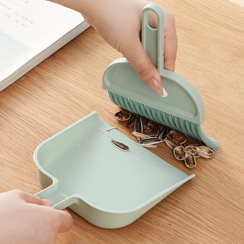 Compact Mini Broom and Dustpan Set - Ideal for Desktop and Small Area Cleaning