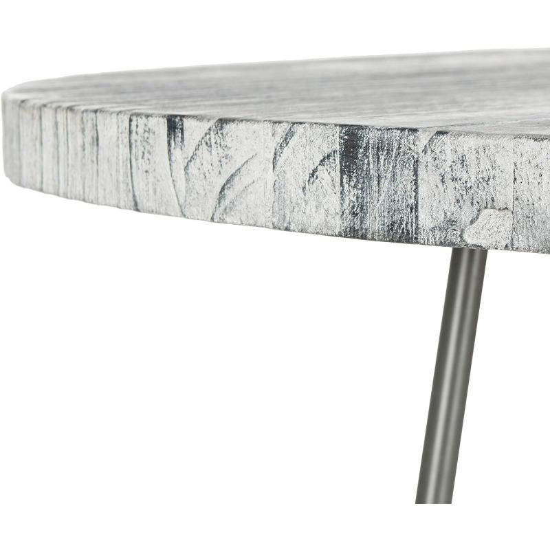 Elegant Grey & White Wash Wood Dining Table