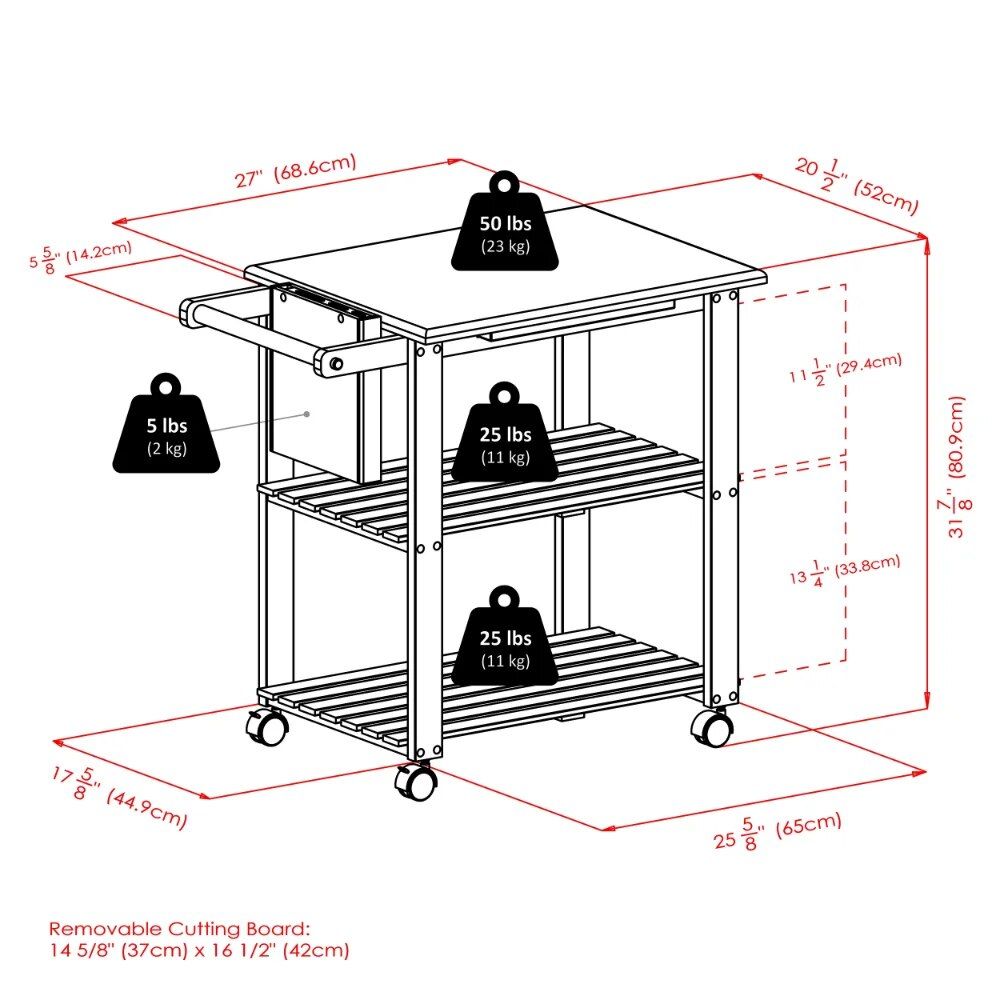 2023 Winsome Wood Mario Utility Kitchen Cart