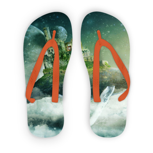 Flying Over The World Adult Flip Flops