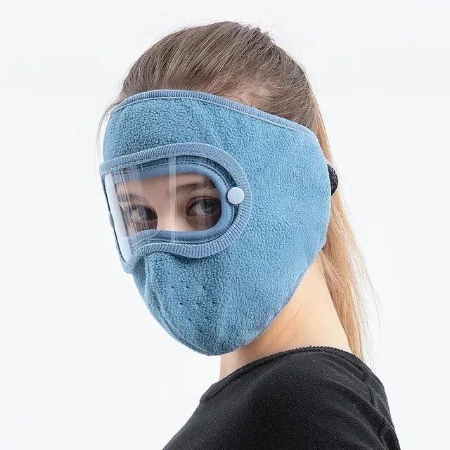 Windproof Winter Cycling Face Mask with Eye Protection and Breathable Fabric