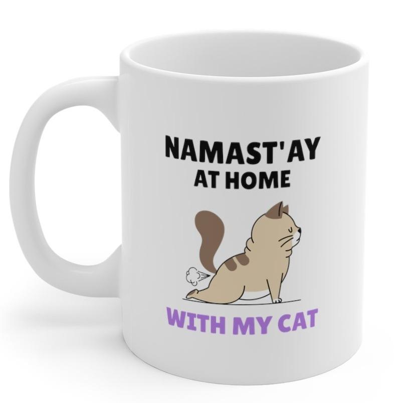 Namast'ay Home with My Yoga Cat Mug