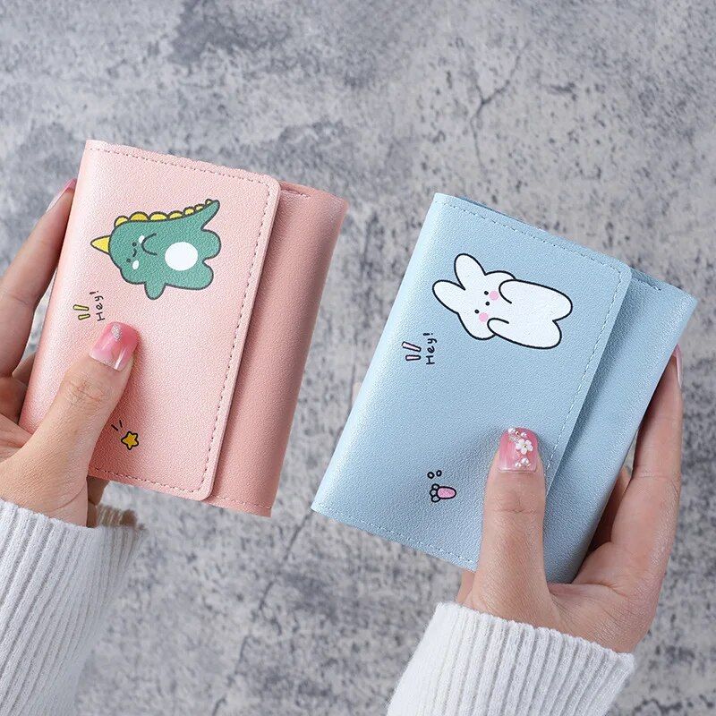 Korean Cartoon-Inspired Compact PU Leather Wallet