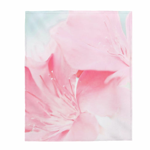 Home Decor, Throw Blanket Sofa/Bedding/Travel, Pink Flower Bloom,