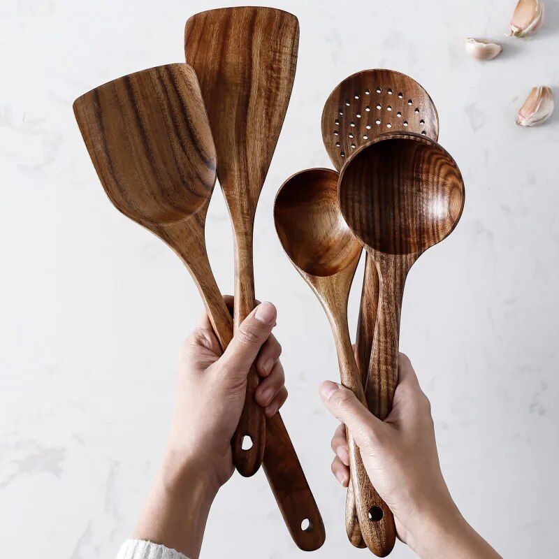 Eco-Friendly Acacia Wood Kitchen Utensils Set