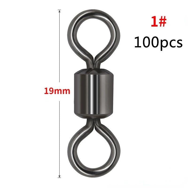 High-Strength Stainless Steel Fishing Swivels with Safety Snap