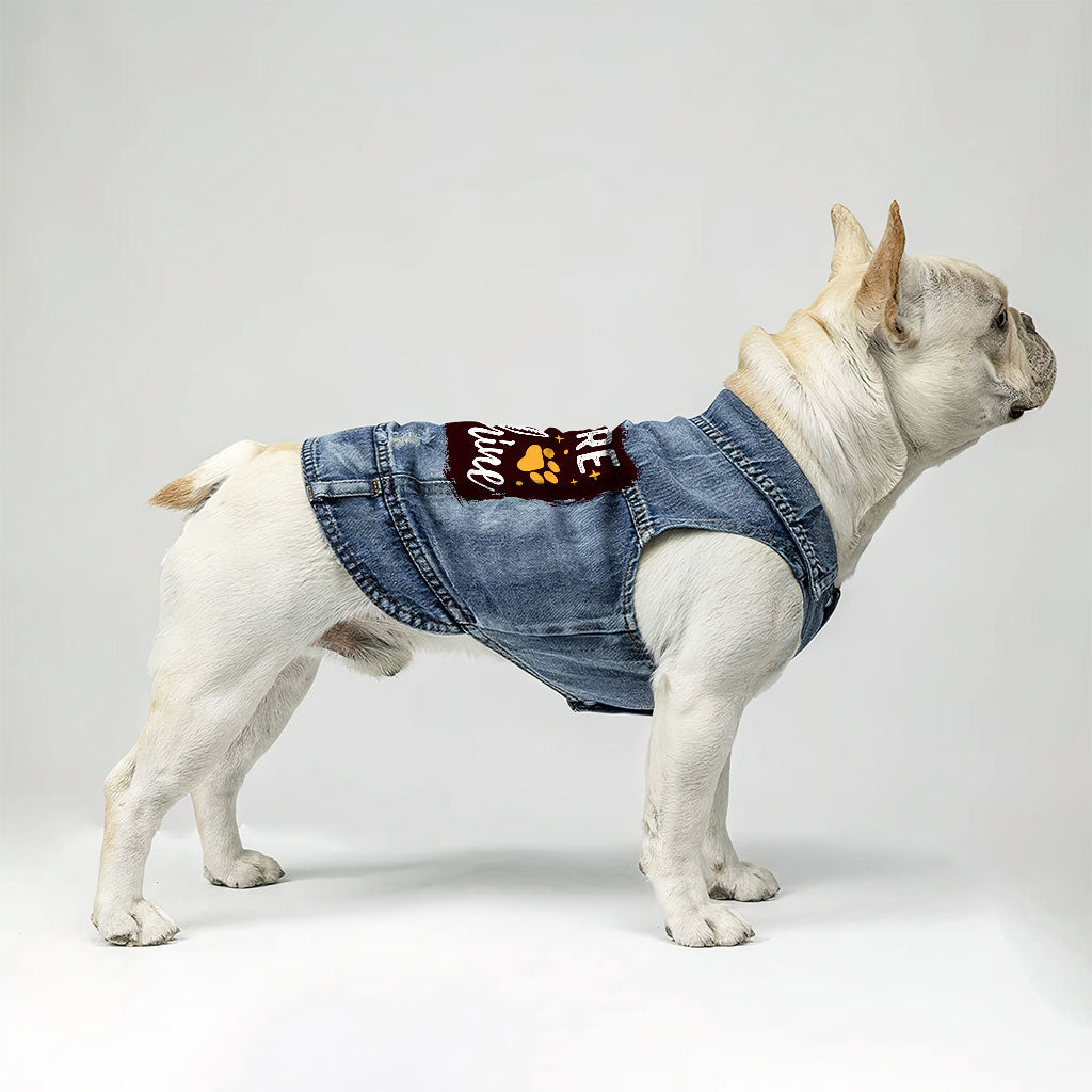 Cute Quote Dog Denim Vest - Furshine Dog Denim Jacket - Text Design Dog Clothing