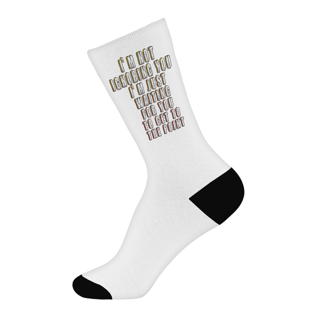 Sarcastic Funny Socks - Best Quote Novelty Socks - Cool Print Crew Socks