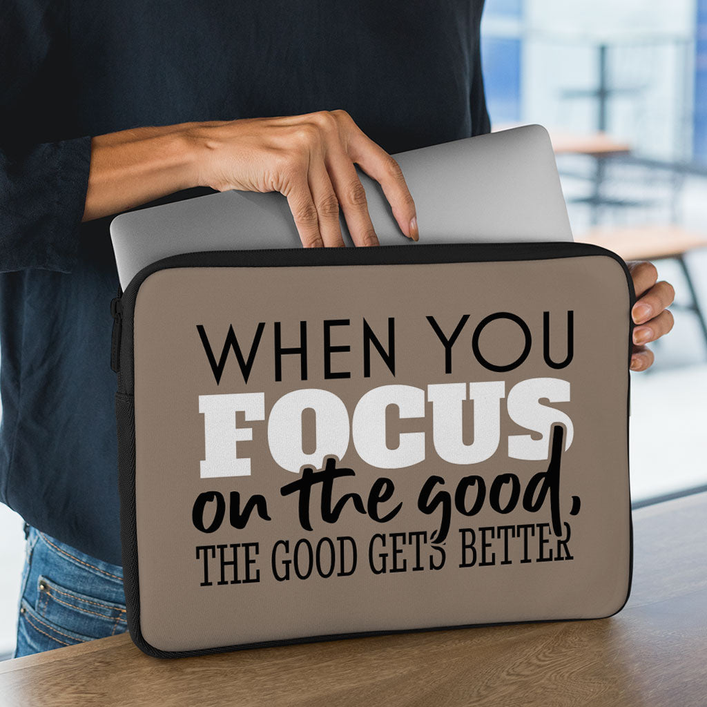 Focus on the Good Dell 16" Two-Sided Sleeve - Cute Laptop Sleeve - Trendy Laptop Sleeve with Zipper