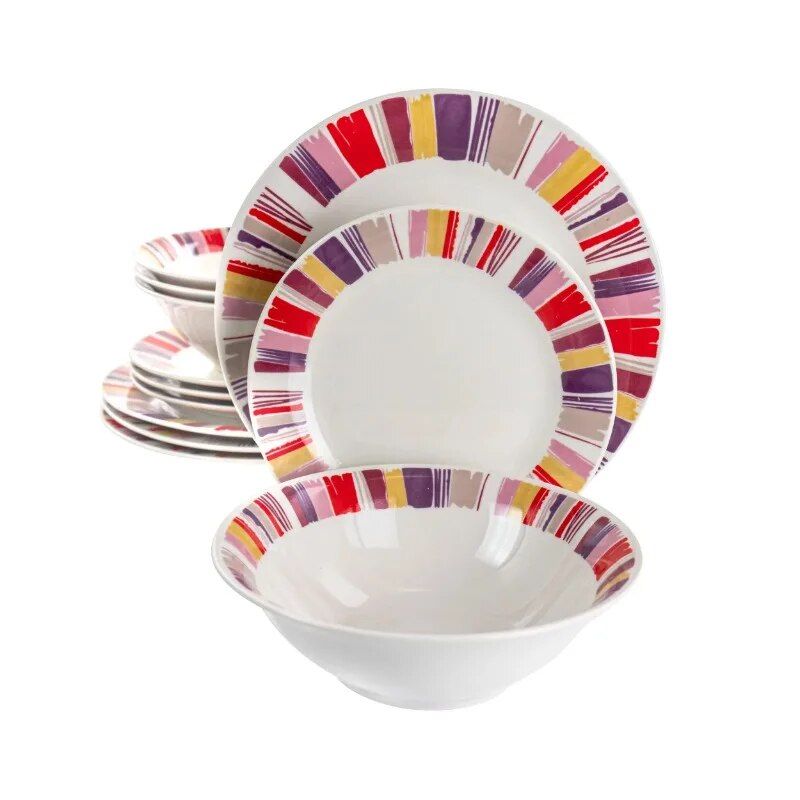 Orleans Vibrant Ceramic 12-Piece Dinnerware Set