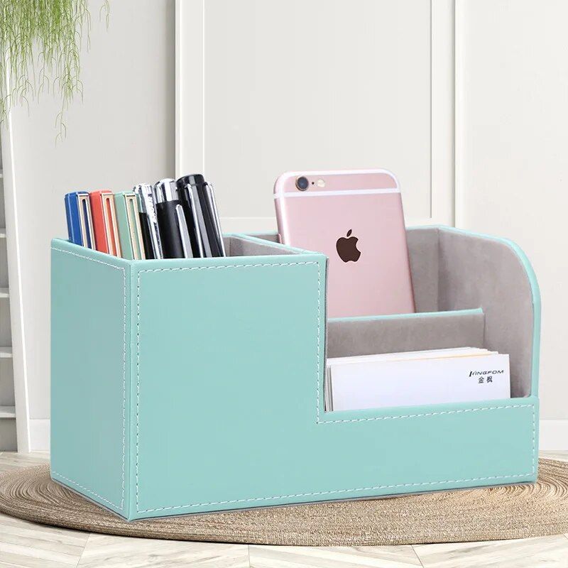 Multi-Functional Leather PU Desk Organizer