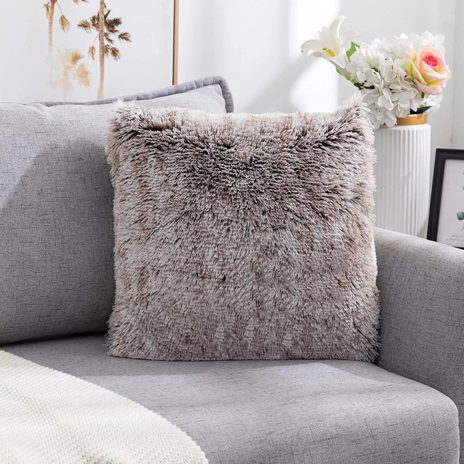 Luxurious Plush Fur Cushion Cover