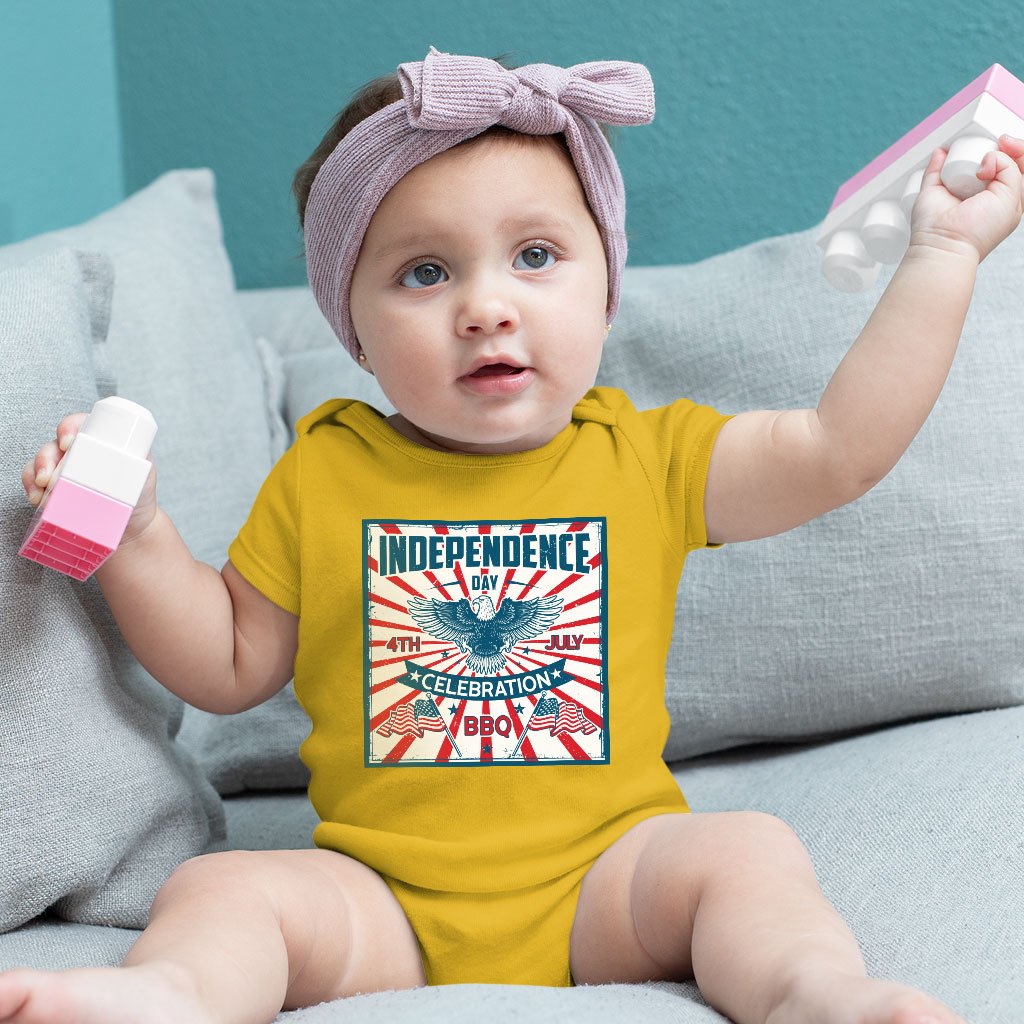 Baby Jersey Independence Day Celebration Onesie - Vintage Independence Day Onesie - Patriotic Onesie