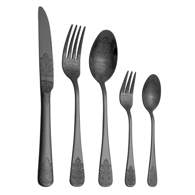 Elegant 5-Piece Golden Stainless Steel Cutlery Set