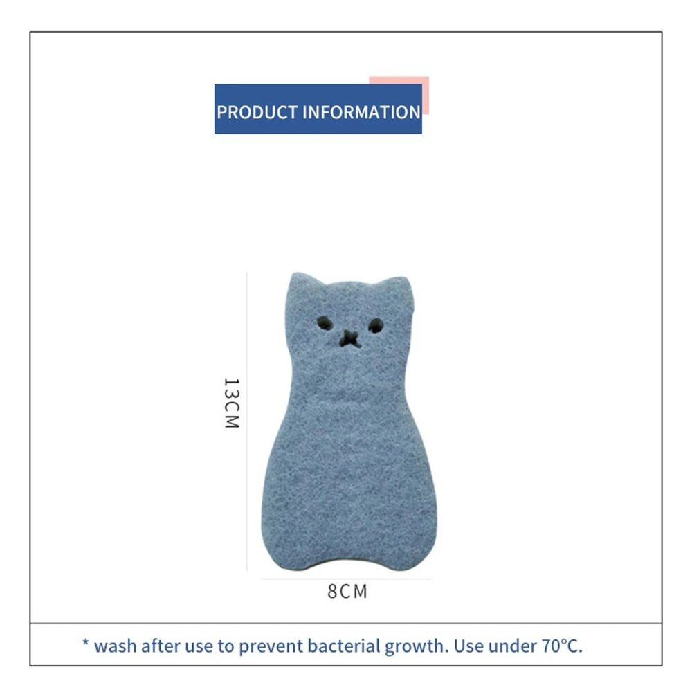 Adorable Cat-Shaped 4-Piece Sponge Set