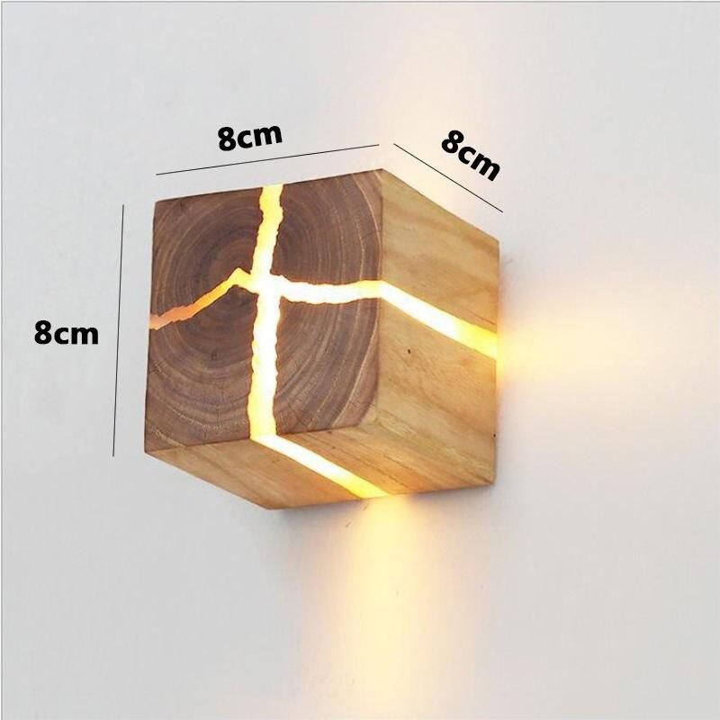 Modern Solid Wood LED Wall Lamp