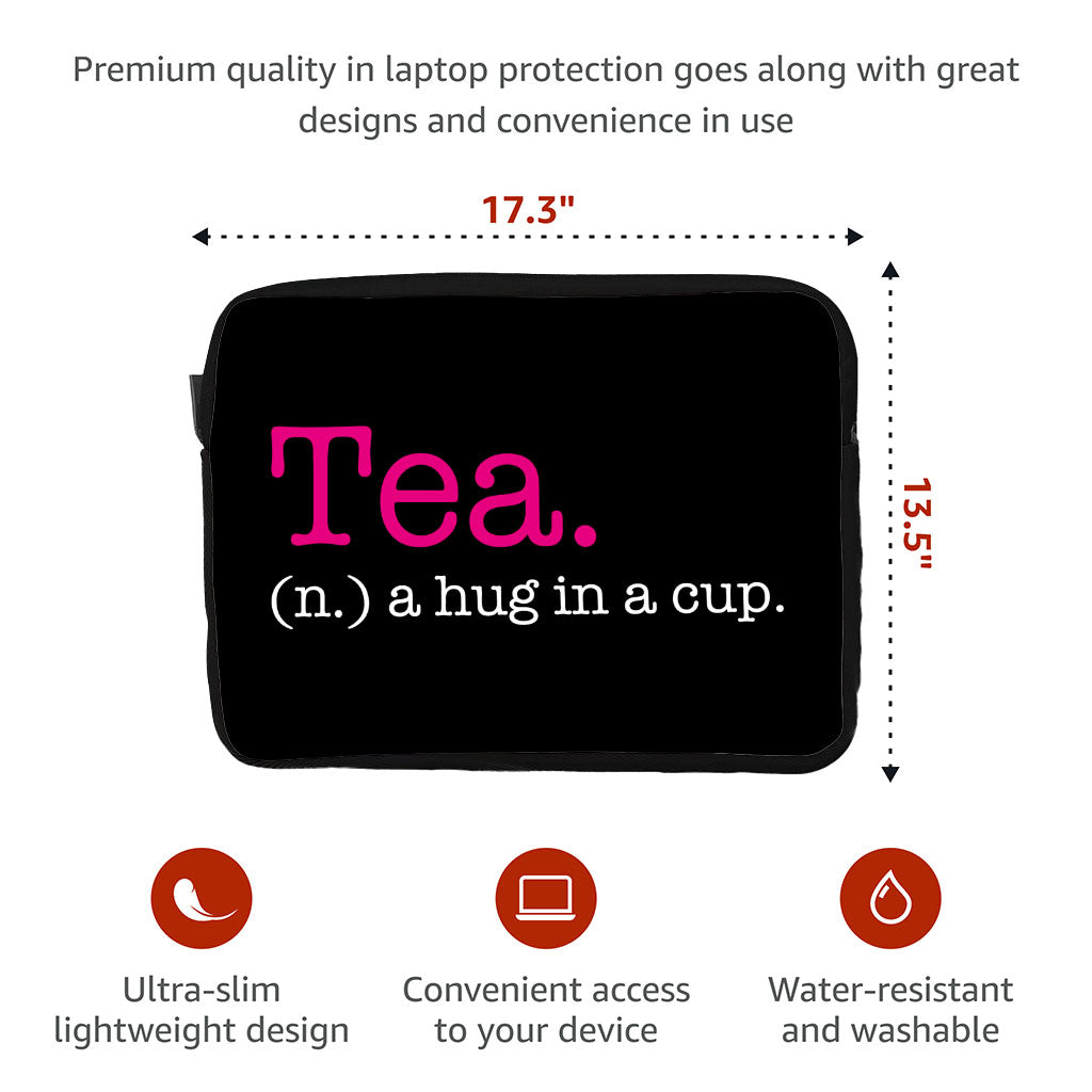 Tea Lover Dell 16" Two-Sided Sleeve - Funny Design Laptop Sleeve - Best Print Laptop Sleeve with Zipper