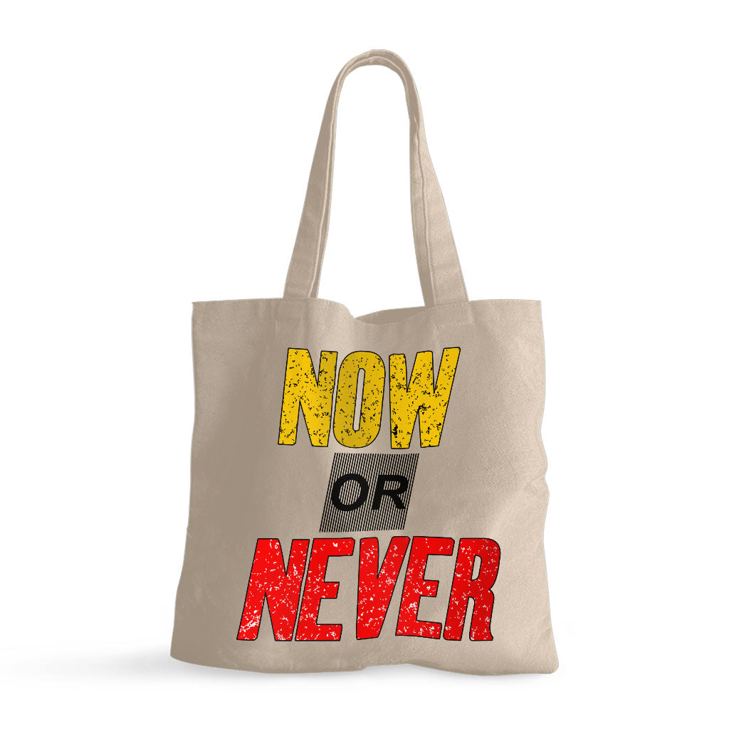 Now Or Never Small Tote Bag - Cool Shopping Bag - Trendy Tote Bag