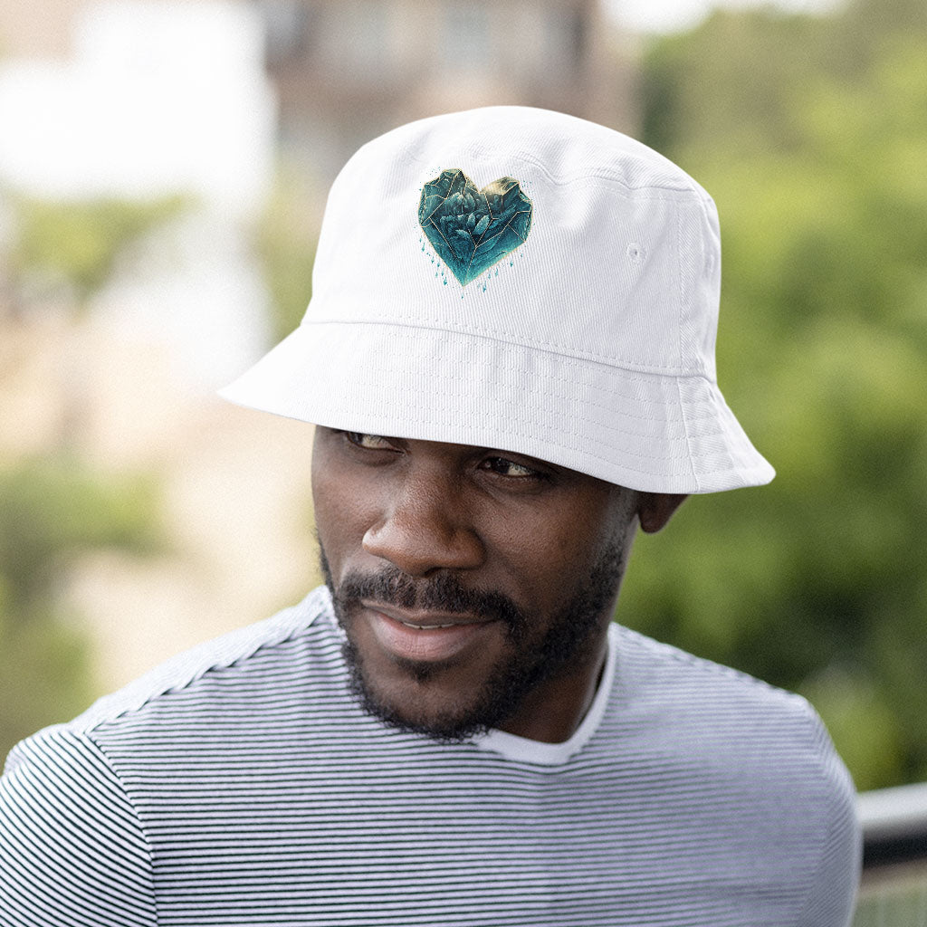 Heart Design Bucket Hat - Ice Hat - Heart Bucket Hat