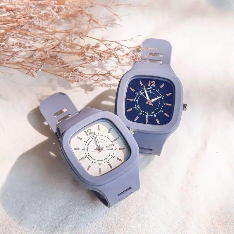 Korean Style Quartz Square Wristwatch